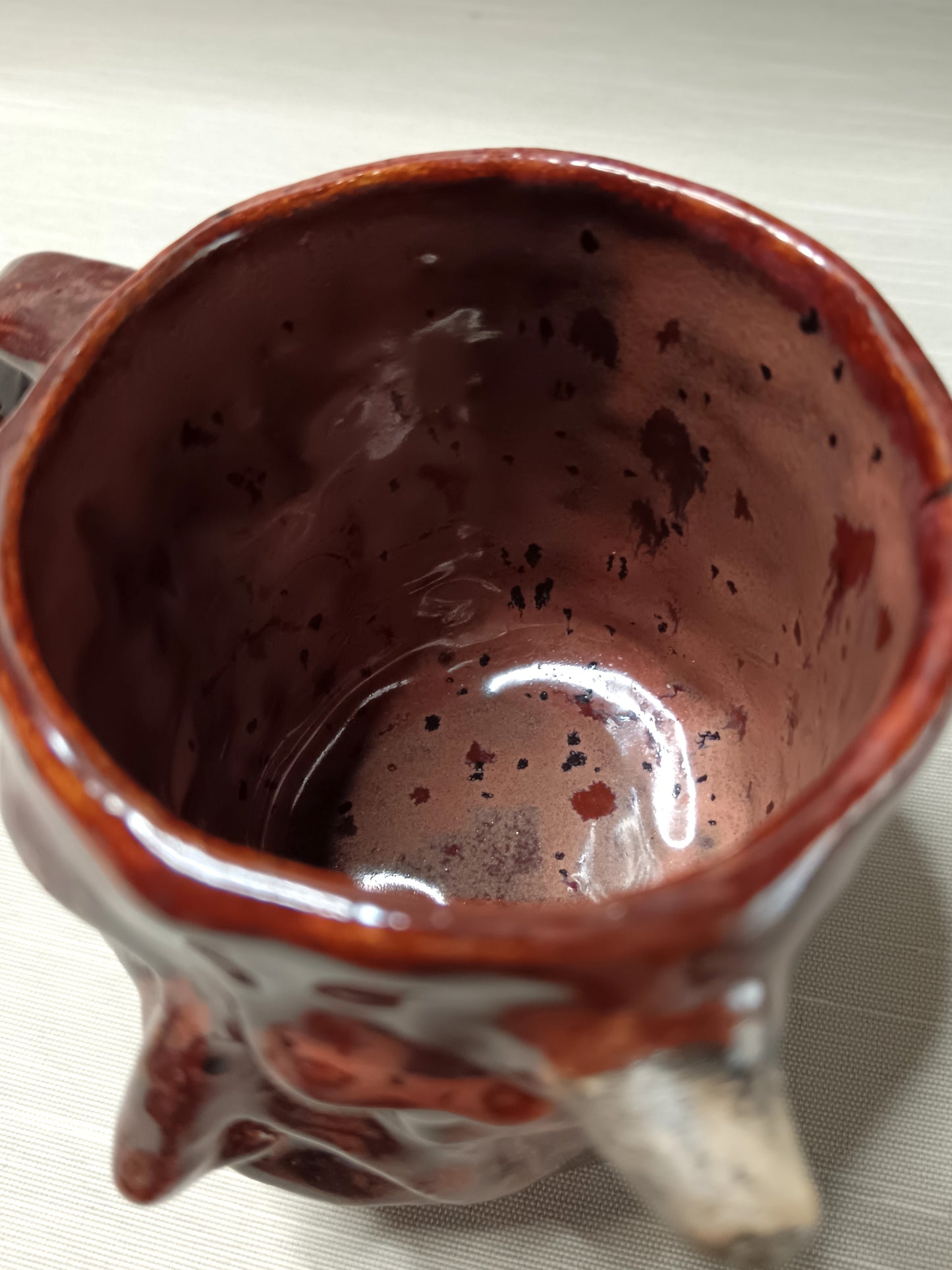 Sleeping Red Devil Mug - Strange Handmade Ceramic Monster Coffee Cup