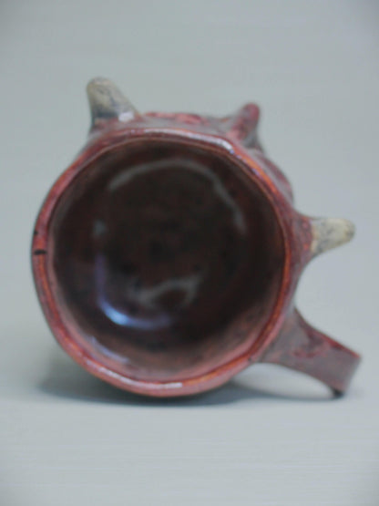 Sleeping Red Devil Mug - Strange Handmade Ceramic Monster Coffee Cup