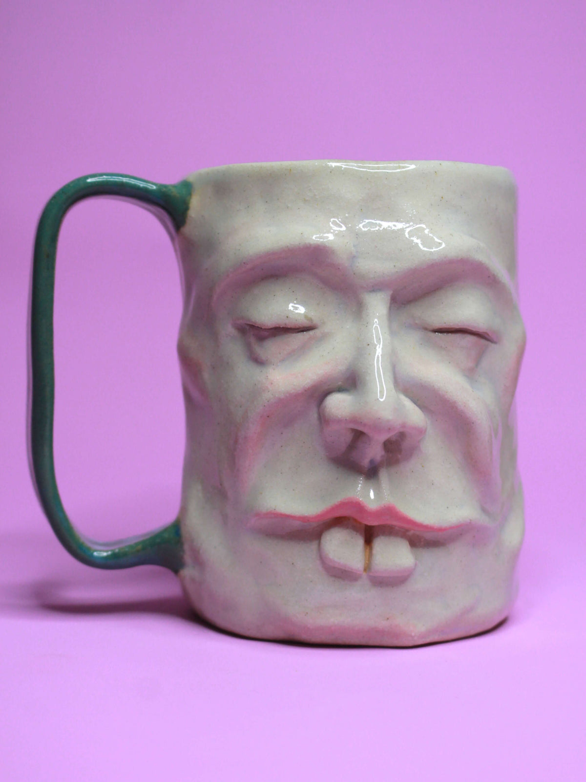 Goofy Geoff Face Tankard / Large Mug - Quirky Handmade Ceramic Drinkware