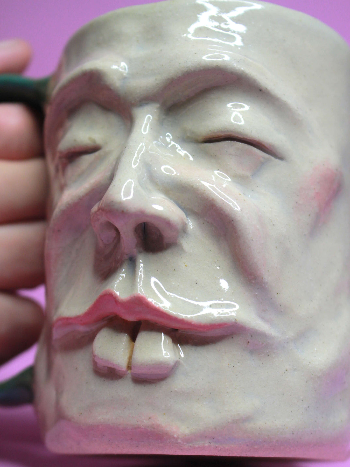 Goofy Geoff Face Tankard / Large Mug - Quirky Handmade Ceramic Drinkware
