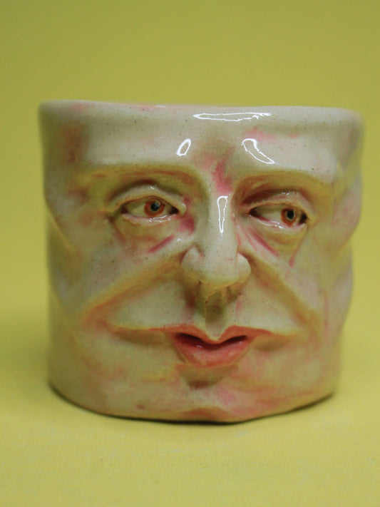 Daydream Dave Face Tumbler - Quirky Handmade Ceramic Drinkware