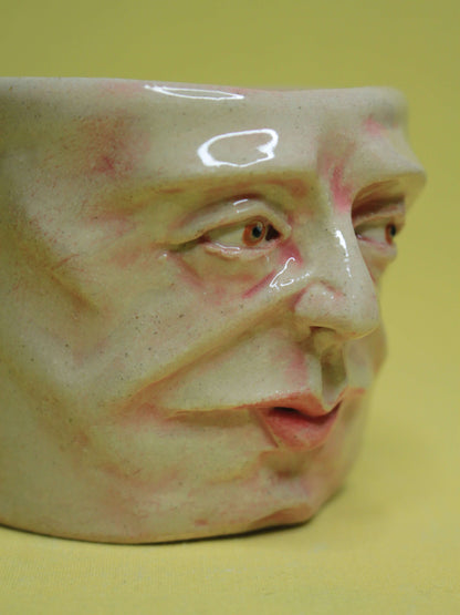 Daydream Dave Face Tumbler - Quirky Handmade Ceramic Drinkware