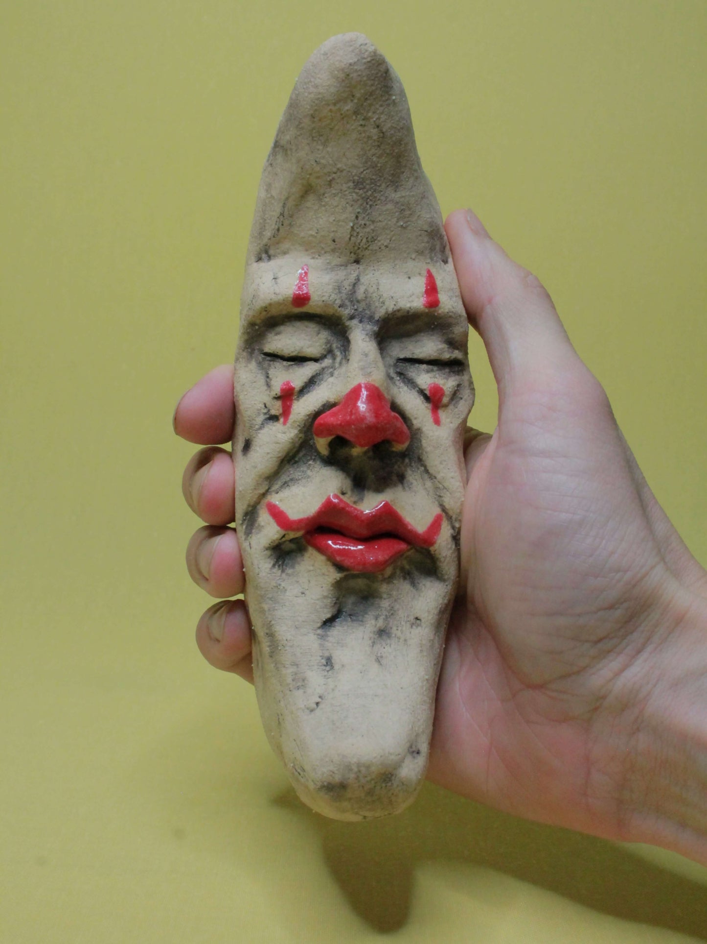 Small Clown Crescent Moon Ceramic Wall Ornament