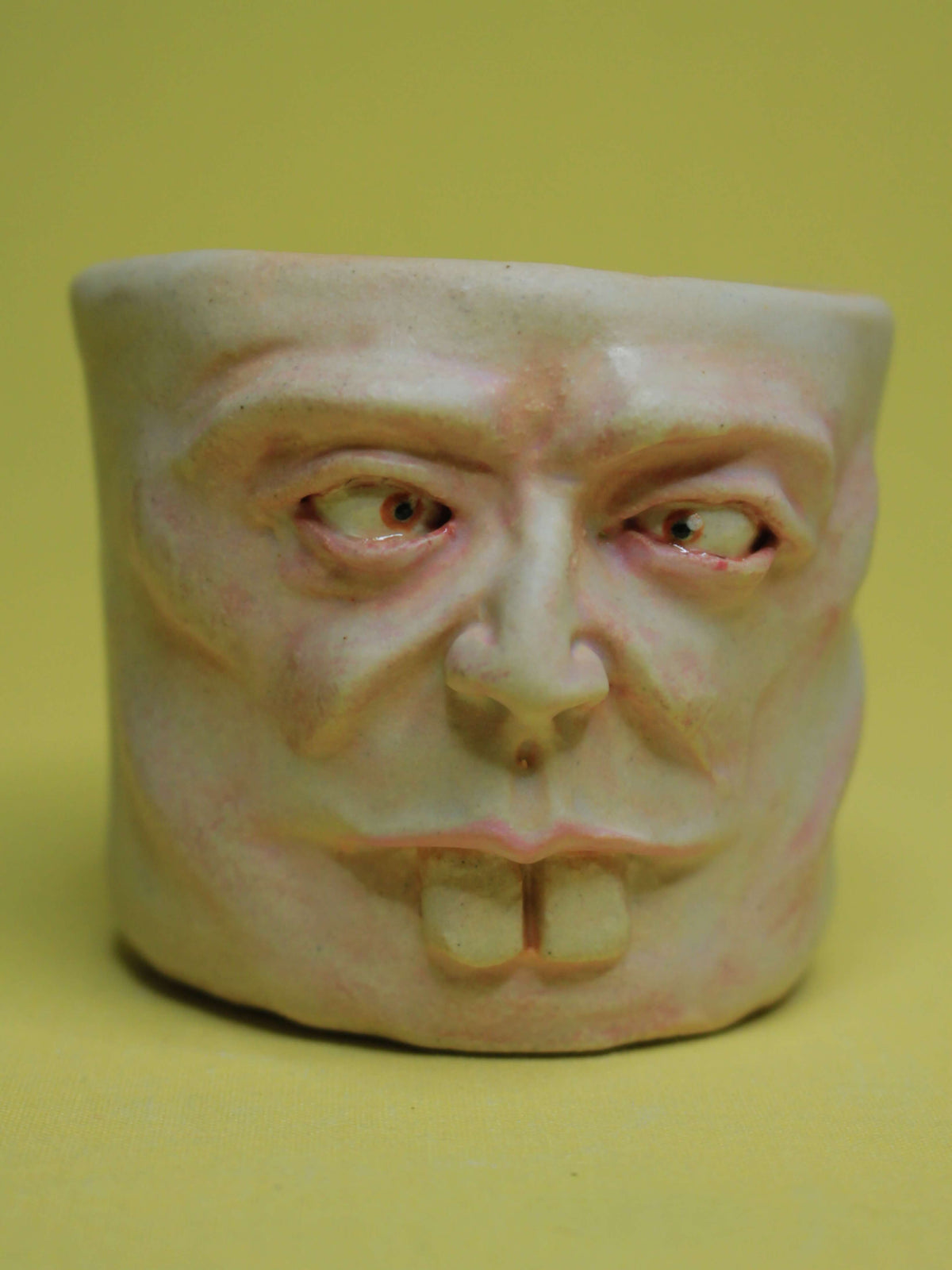 Super Goofy Face Tumbler - Quirky Handmade Ceramic Drinkware