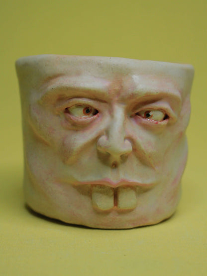 Super Goofy Face Tumbler - Quirky Handmade Ceramic Drinkware
