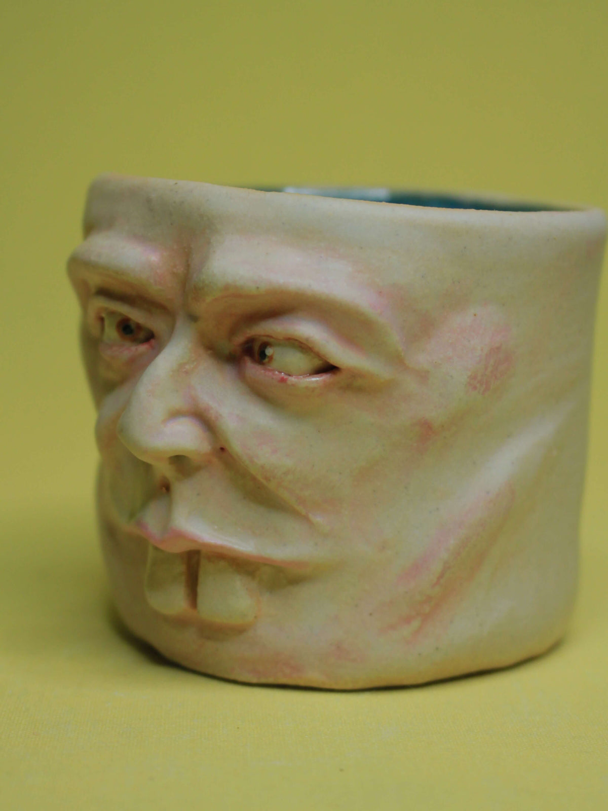 Super Goofy Face Tumbler - Quirky Handmade Ceramic Drinkware
