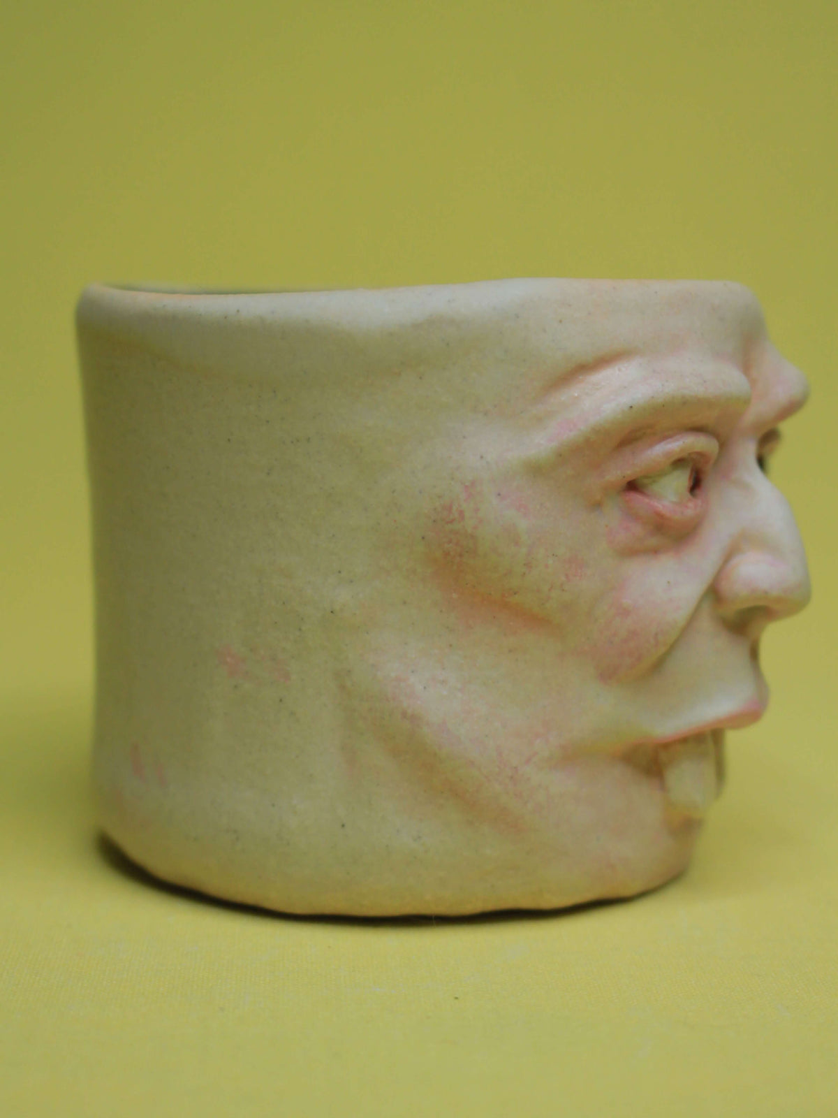 Super Goofy Face Tumbler - Quirky Handmade Ceramic Drinkware