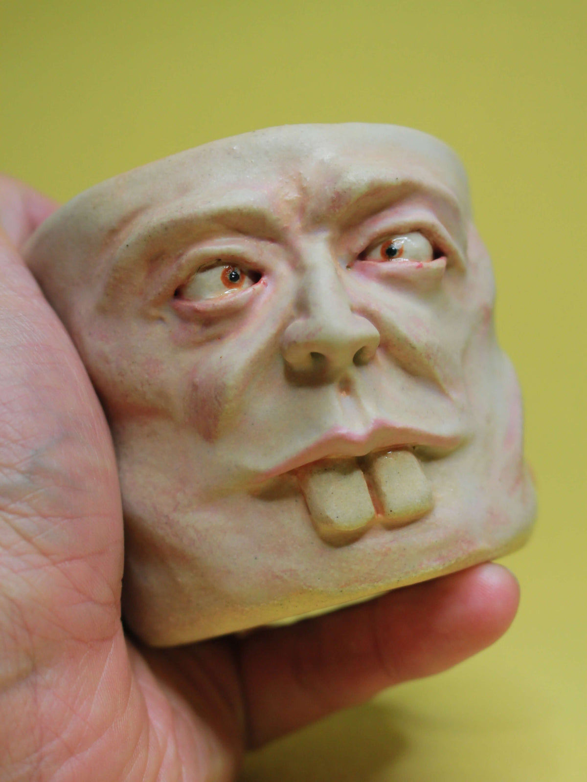 Super Goofy Face Tumbler - Quirky Handmade Ceramic Drinkware