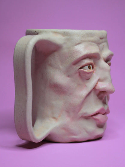 Bruiser Face Tankard / Large Mug (Matte) - Weird Handmade Ceramics