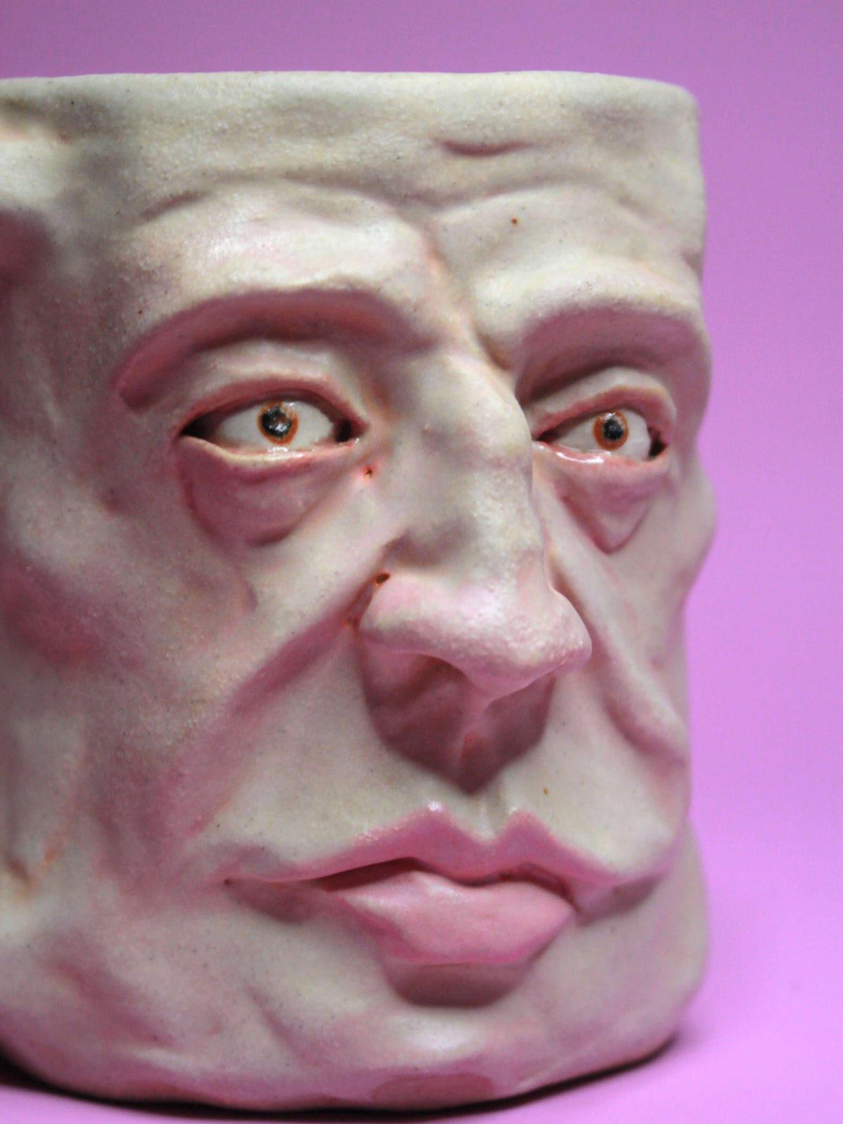 Bruiser Face Tankard / Large Mug (Matte) - Weird Handmade Ceramics