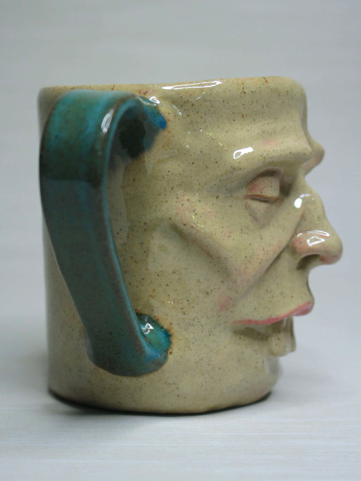 Tired Goofy Face Mug - Weird Handmade Ceramic Mug