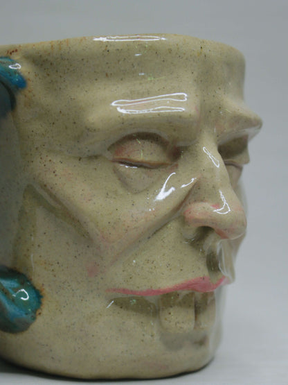 Tired Goofy Face Mug - Weird Handmade Ceramic Mug