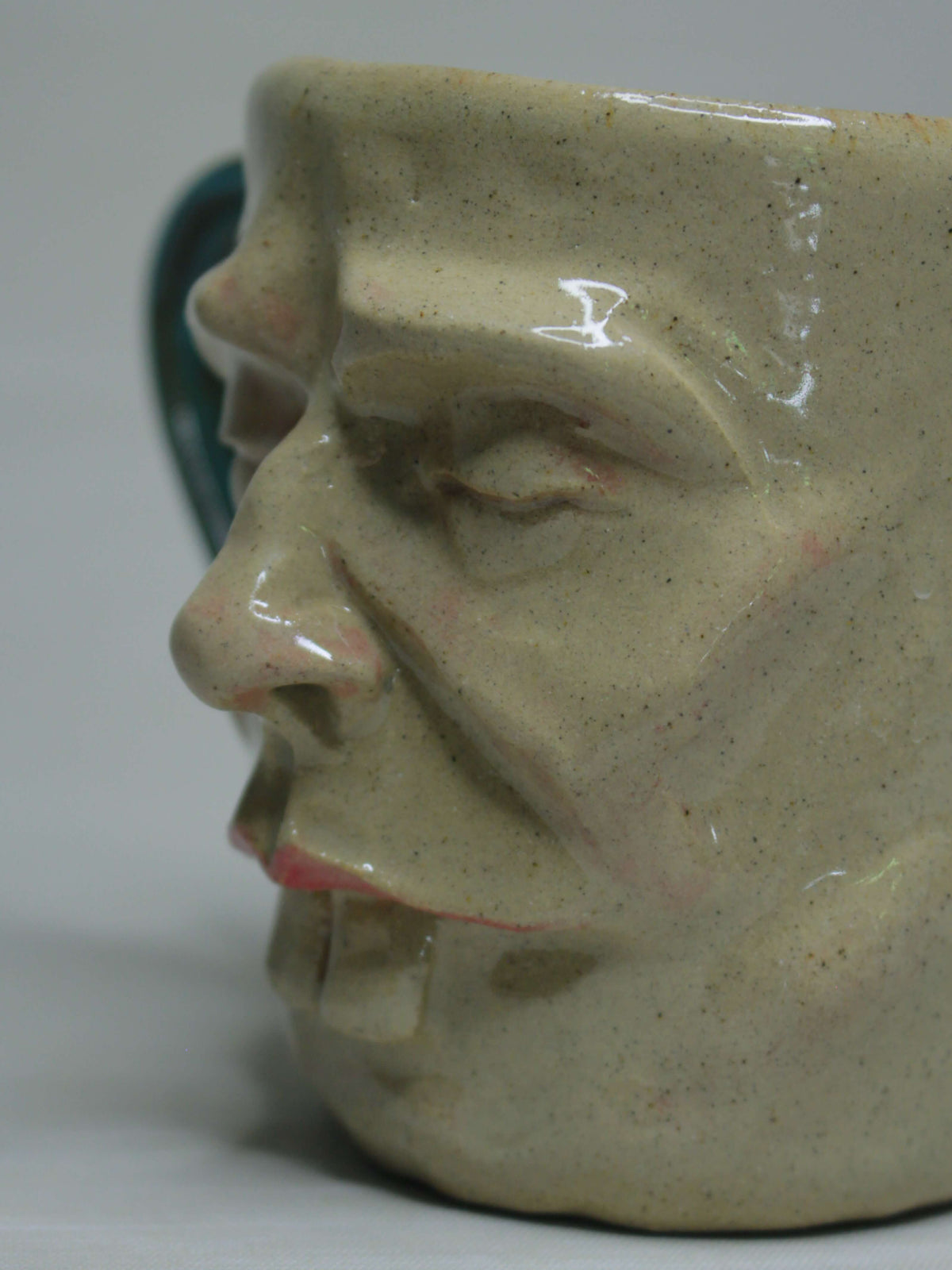 Tired Goofy Face Mug - Weird Handmade Ceramic Mug