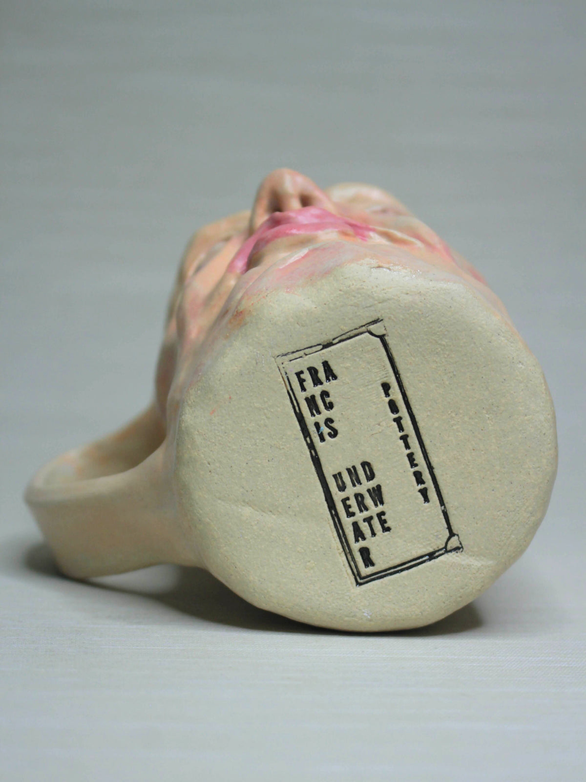 Tough Guy Face Mug - Weird Hand Sculpted Ceramic Mug