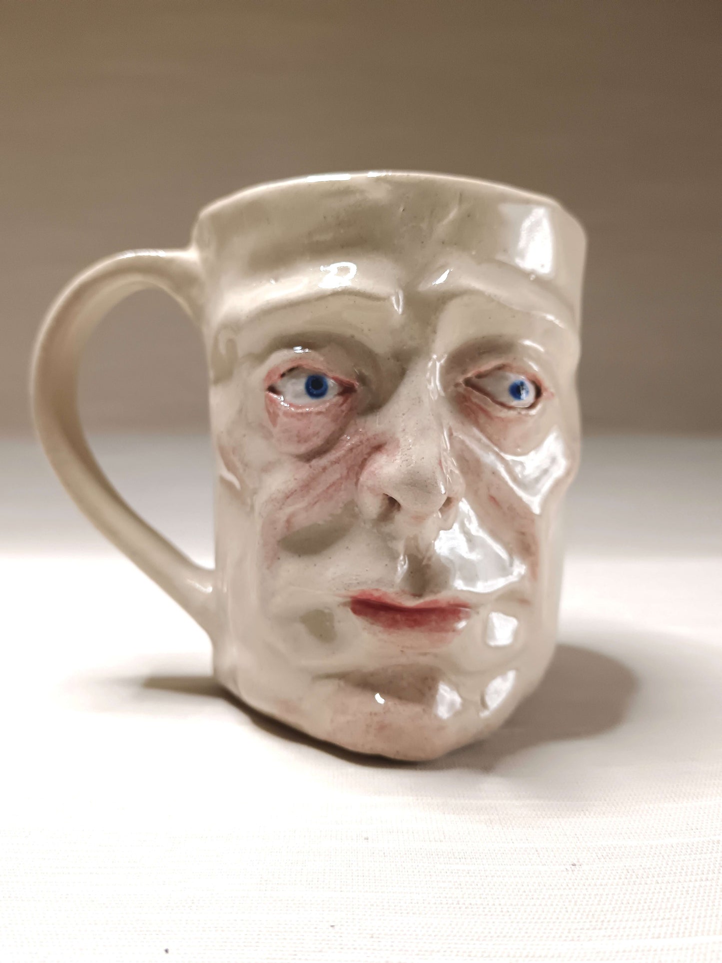Strange Shocked Face Mug - Quirky Handmade Ceramic Mug