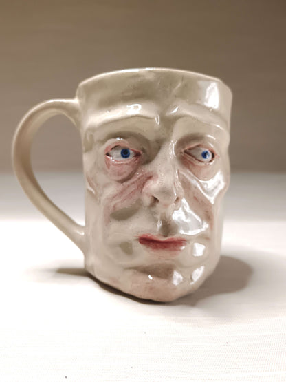 Strange Shocked Face Mug - Quirky Handmade Ceramic Mug