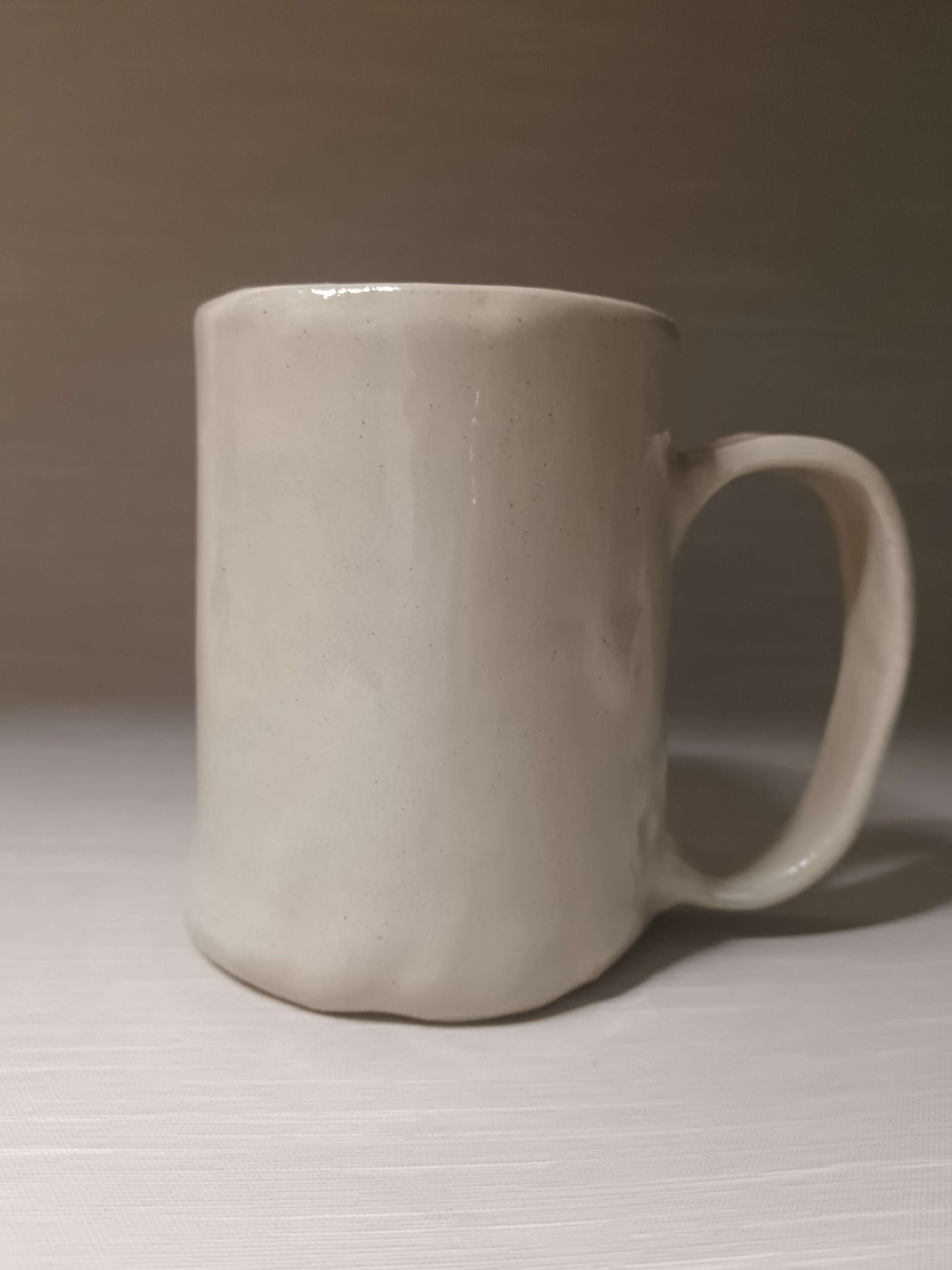 Sleepy White Face Tankard / Large Mug - Handmade Ceramic Drinkware