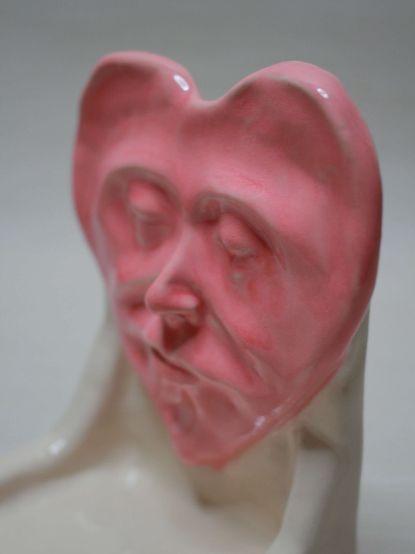 Pink Heart Tealight / Trinket Holder (White) - Handmade Ceramic Jewellery Dish / Mini Altar