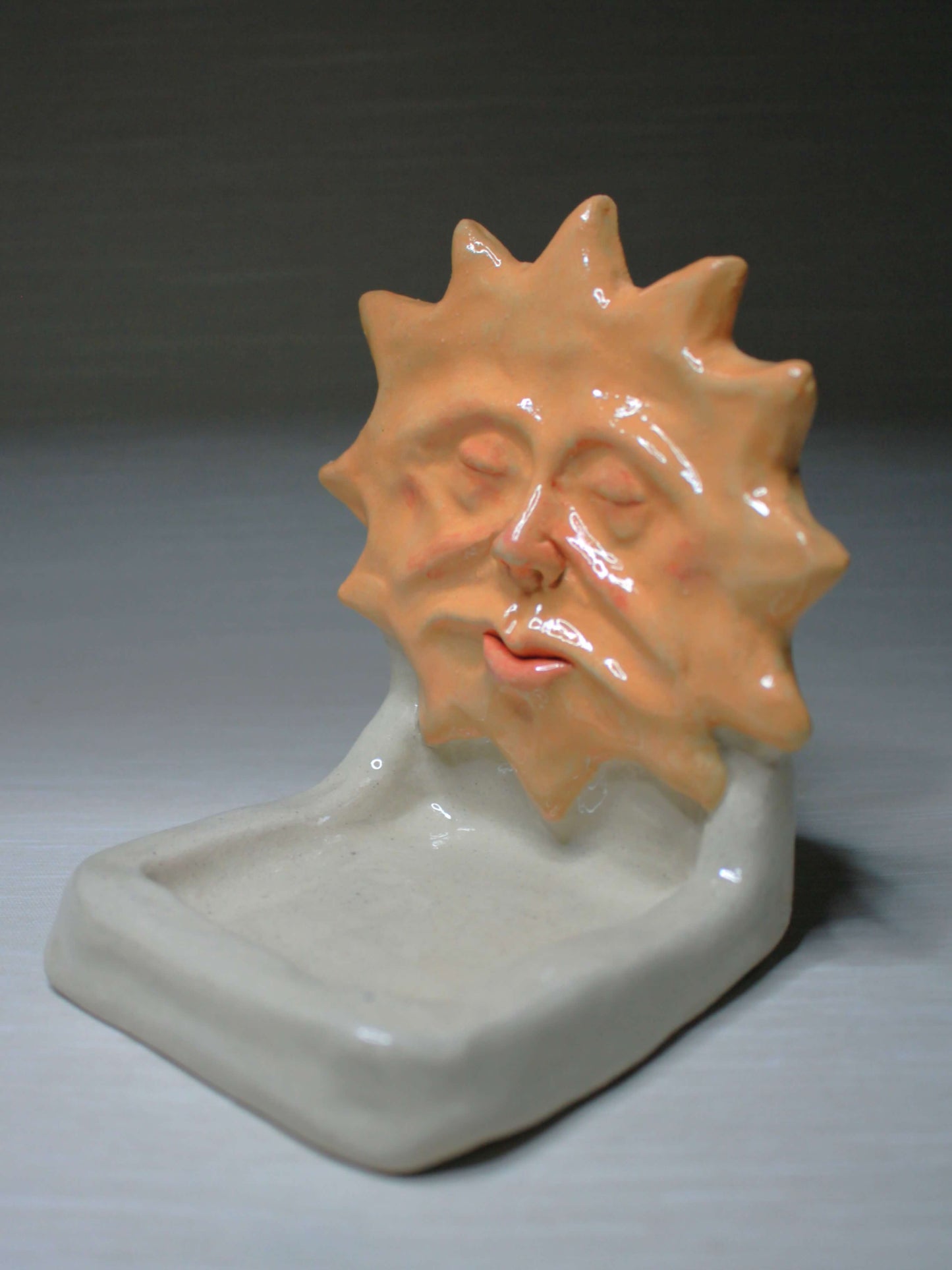 White Sun Trinket Dish / Mini Altar - Handmade Ceramic Tealight / Jewellery Holder