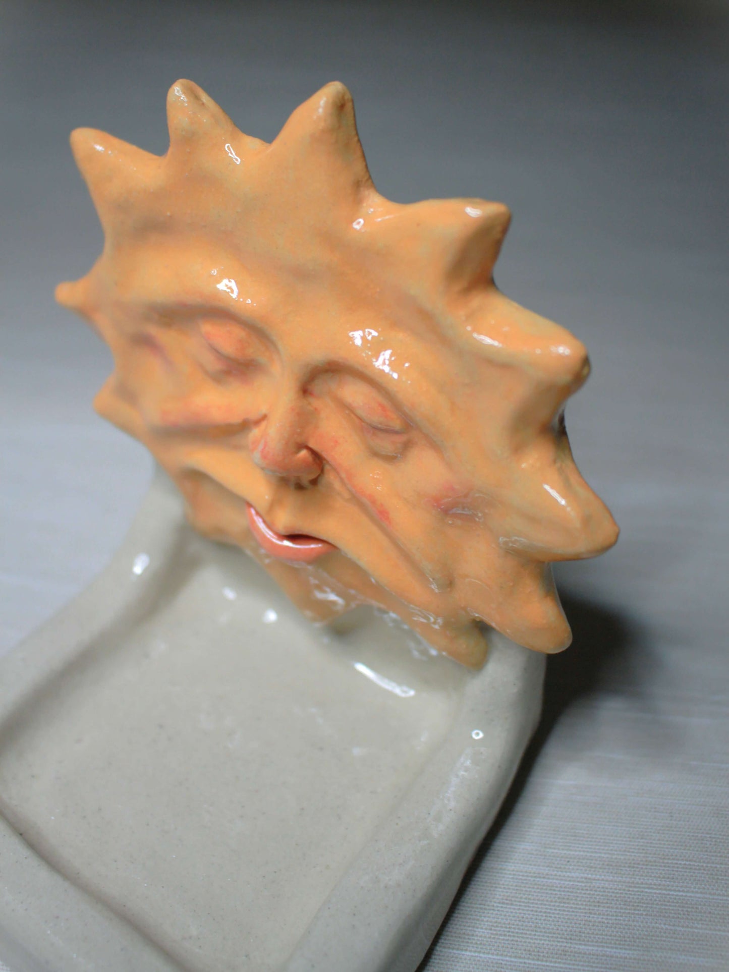 White Sun Trinket Dish / Mini Altar - Handmade Ceramic Tealight / Jewellery Holder