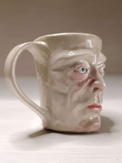 Strange Shocked Face Mug - Quirky Handmade Ceramic Mug