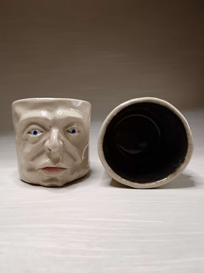 White Mini Pot / Face Tumbler - Handmade Ceramic Pot & Drinkware