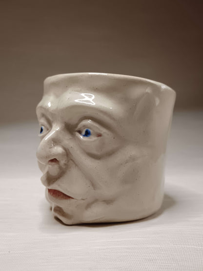 White Mini Pot / Face Tumbler - Handmade Ceramic Pot & Drinkware