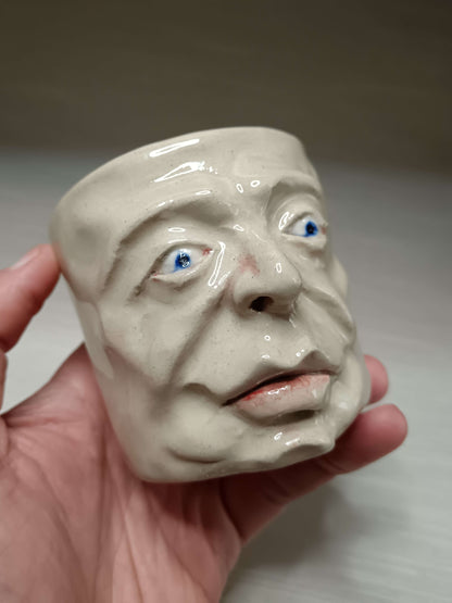 White Mini Pot / Face Tumbler - Handmade Ceramic Pot & Drinkware