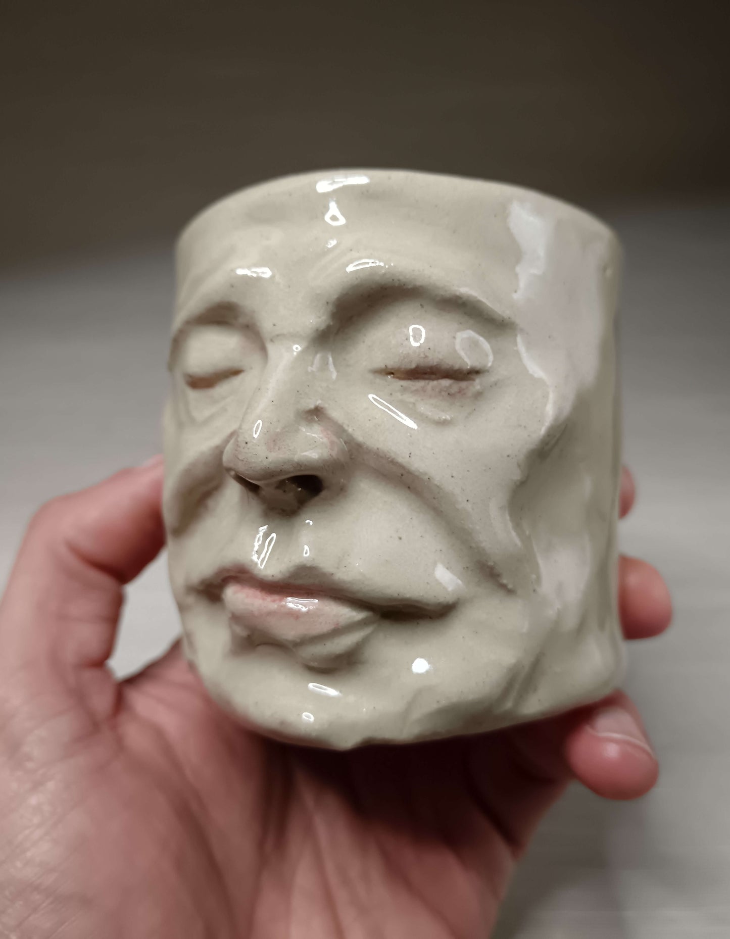 White Mini Pot / Face Tumbler - Handmade Ceramic Pot & Drinkware