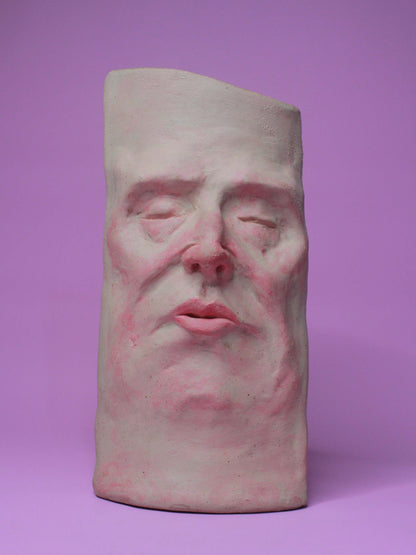 Realistic Grumpy Slim Ceramic Face Vase