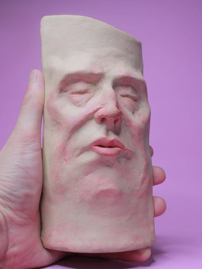 Realistic Grumpy Slim Ceramic Face Vase