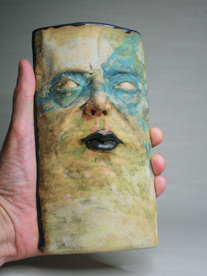Weird Gothic Slim Ceramic Face Vase