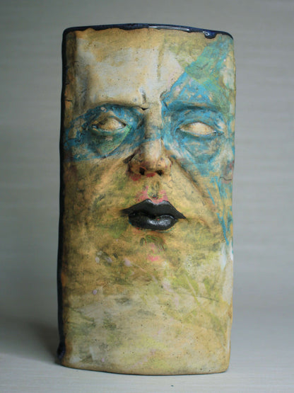 Weird Gothic Slim Ceramic Face Vase