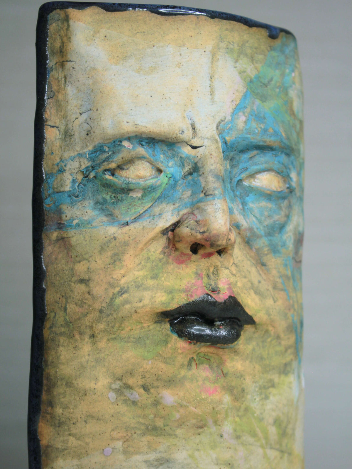Weird Gothic Slim Ceramic Face Vase