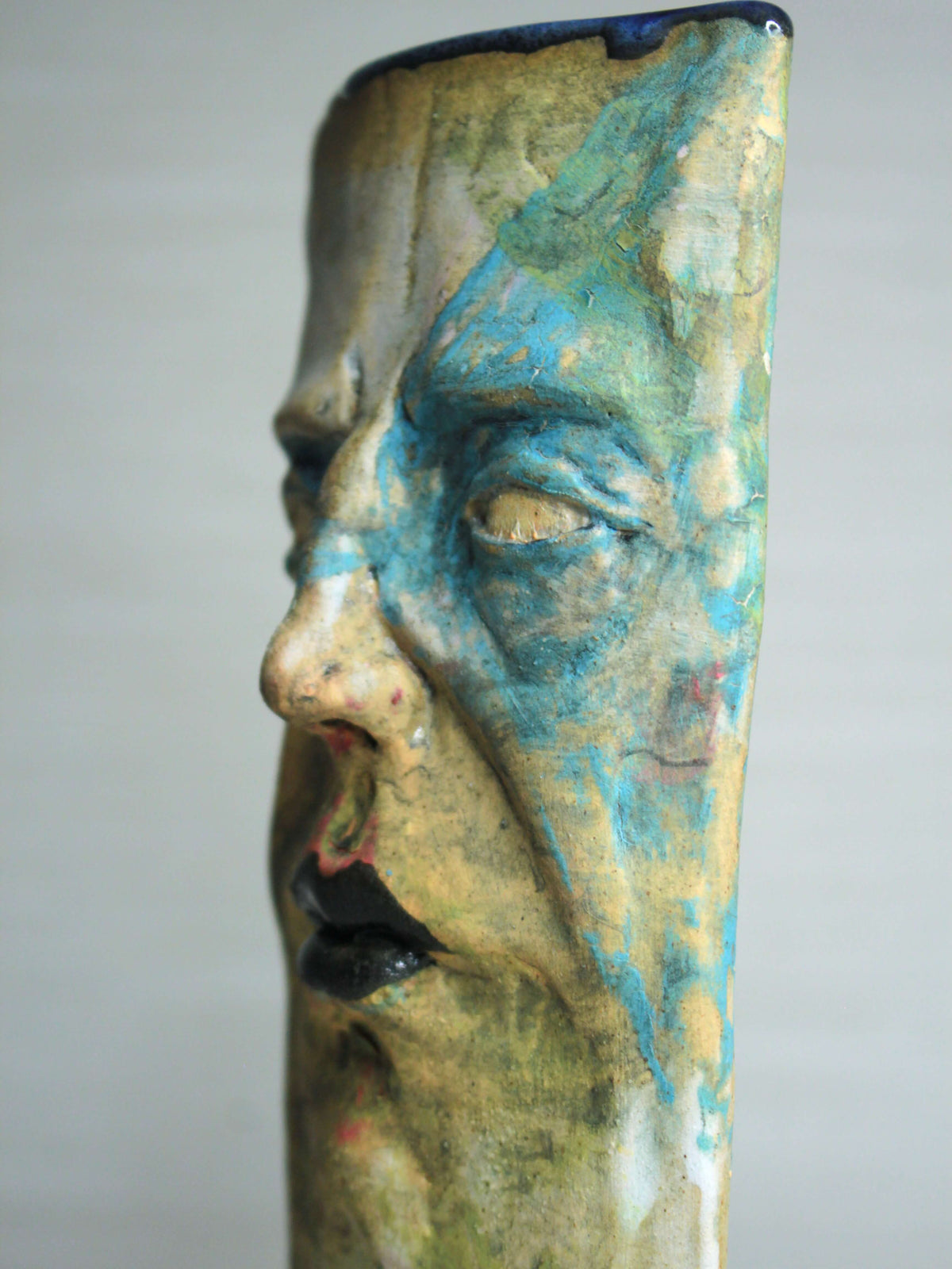 Weird Gothic Slim Ceramic Face Vase