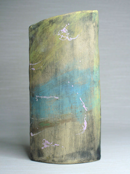 Wise-Eyed Matte Slim Ceramic Face Vase