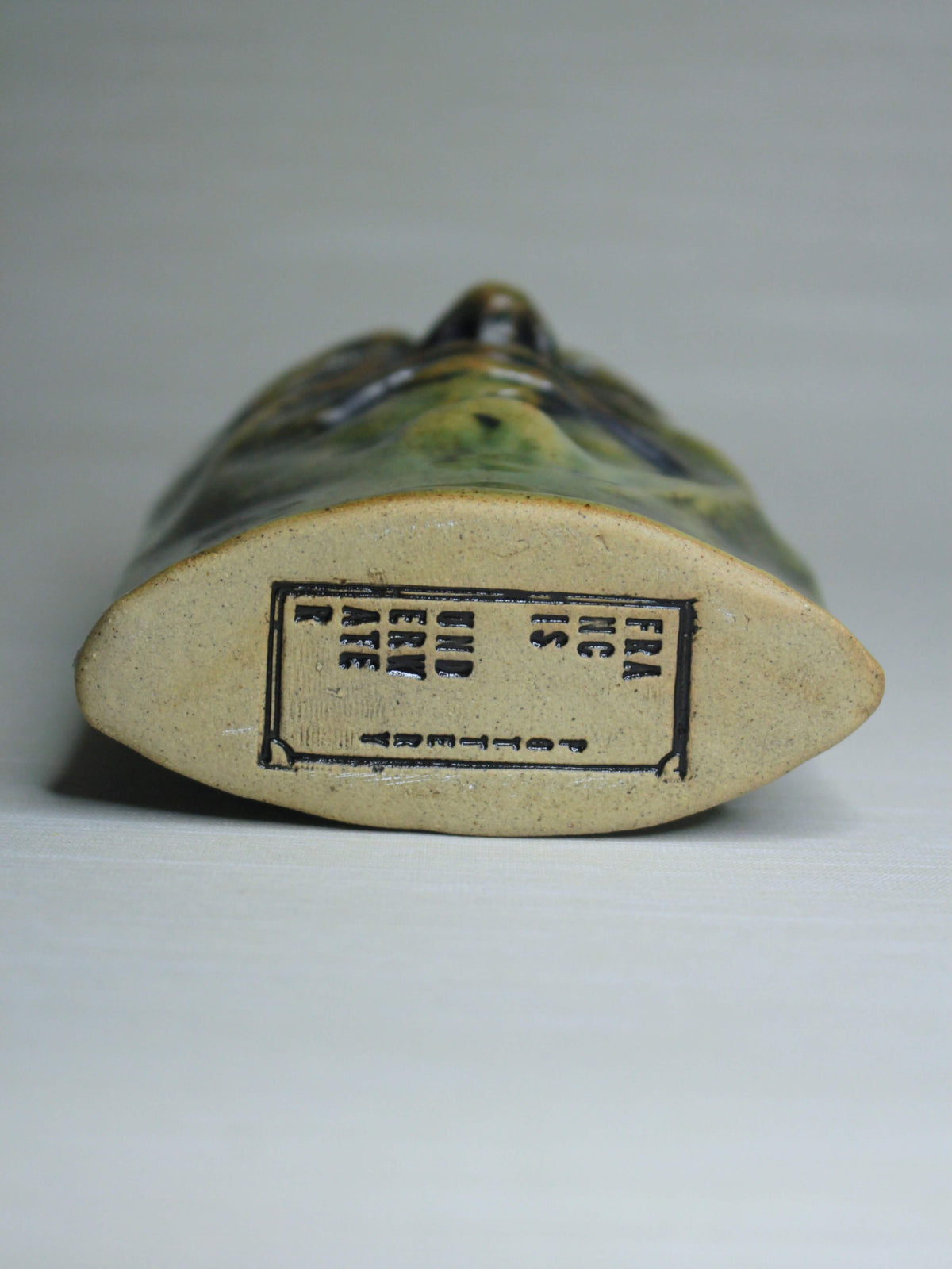 Grumpy Green Ceramic Slim Face Vase