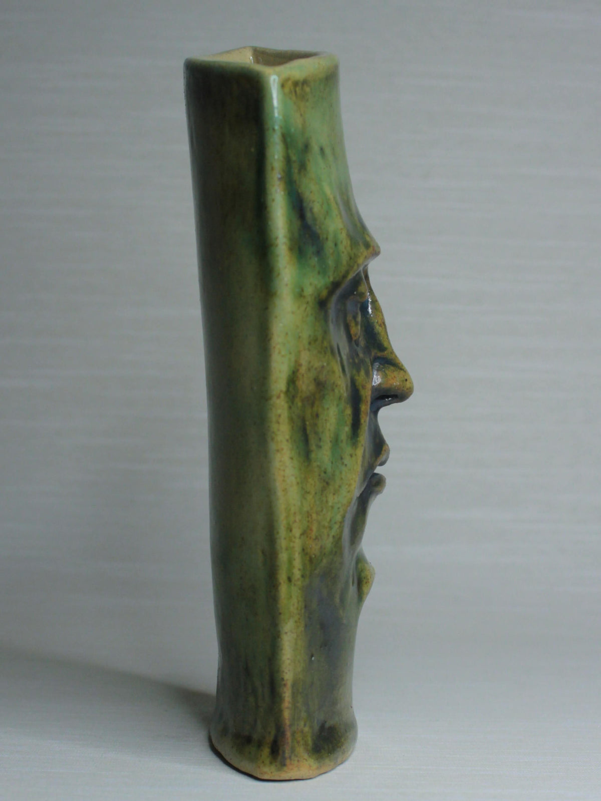 Grumpy Green Ceramic Slim Face Vase