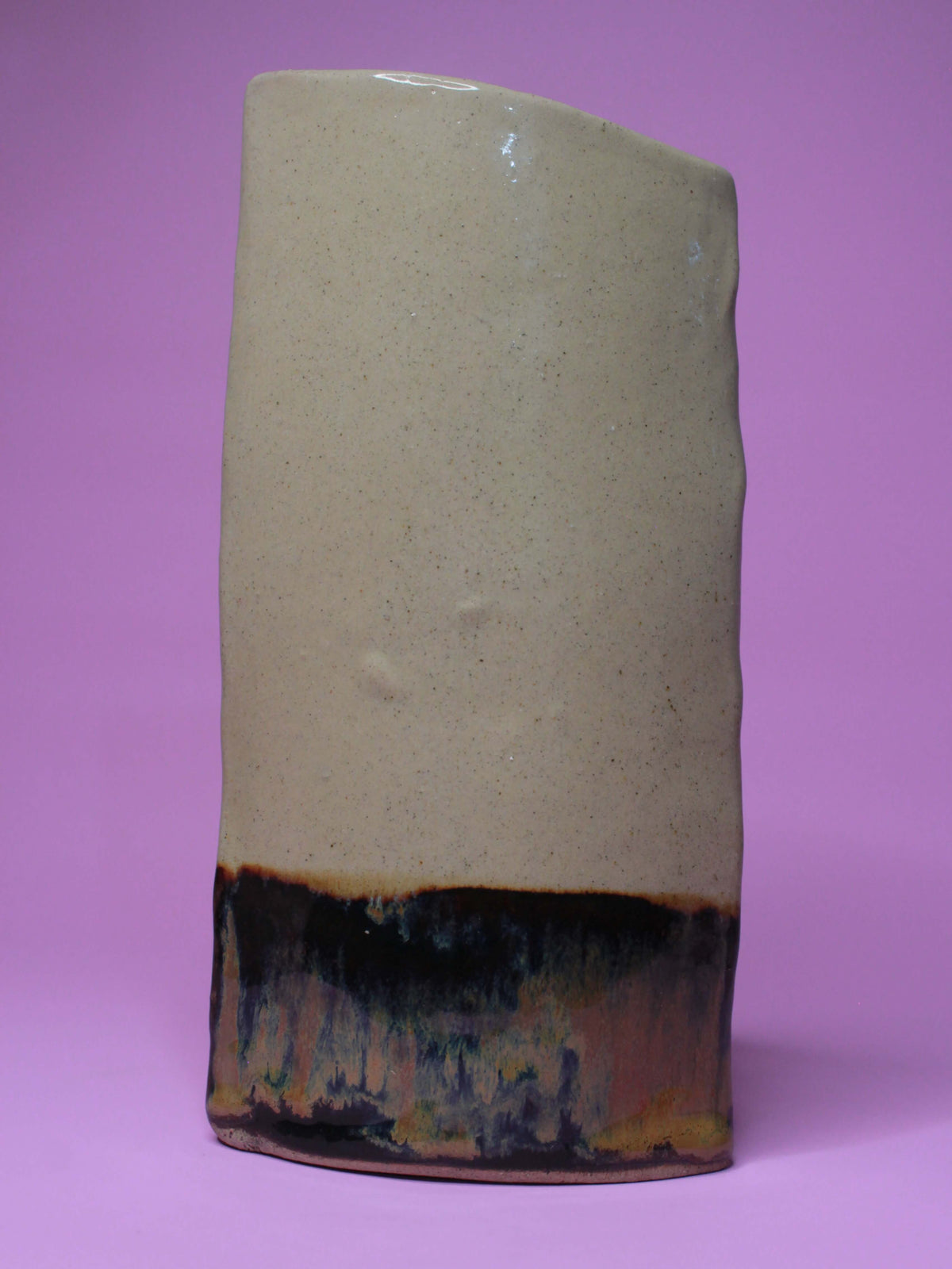 Glossy Side-Eye Slim Ceramic Face Vase