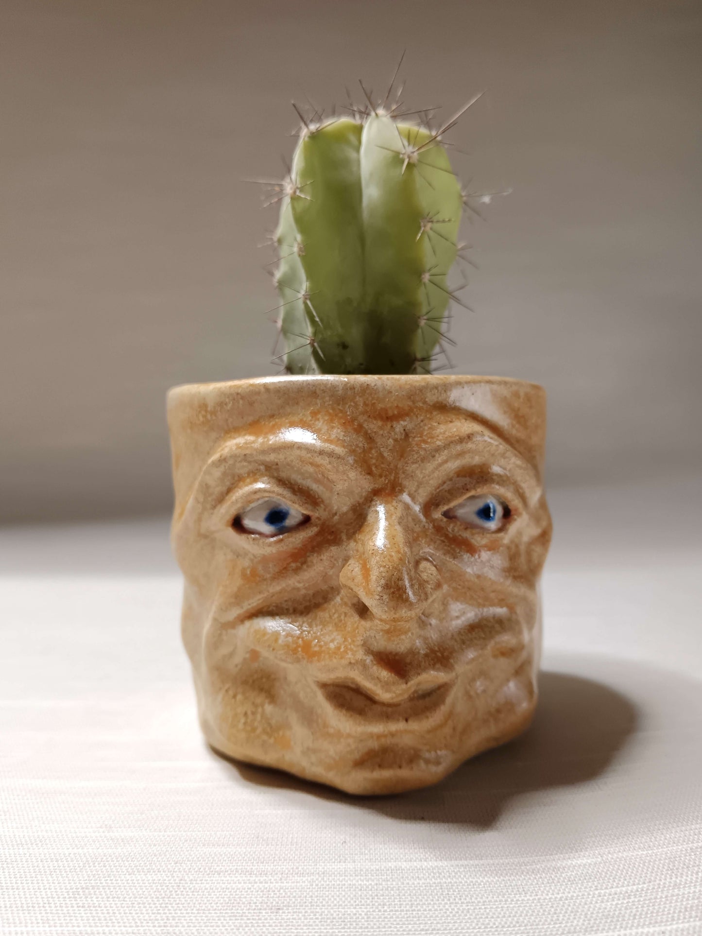 Matte Yellow Mini Pot / Face Tumbler - Handmade Ceramic Pot & Drinkware