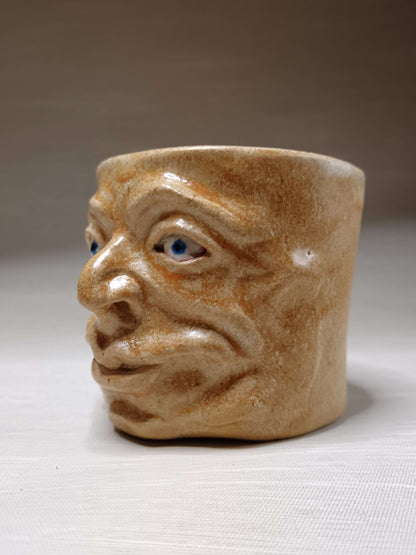Matte Yellow Mini Pot / Face Tumbler - Handmade Ceramic Pot & Drinkware
