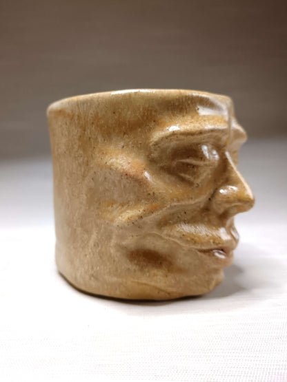 Matte Yellow Mini Pot / Face Tumbler - Handmade Ceramic Pot & Drinkware