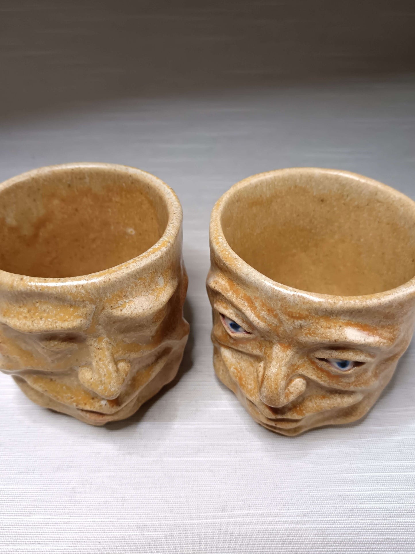 Matte Yellow Mini Pot / Face Tumbler - Handmade Ceramic Pot & Drinkware