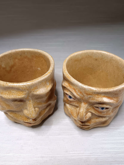 Matte Yellow Mini Pot / Face Tumbler - Handmade Ceramic Pot & Drinkware