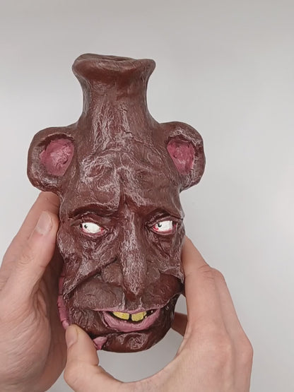 RONALD THE RAT-BOY - Hand Sculpted Clay Face Vase