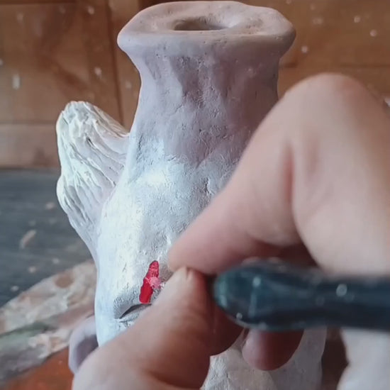 Handmade clay clown vases painting in my studio video 