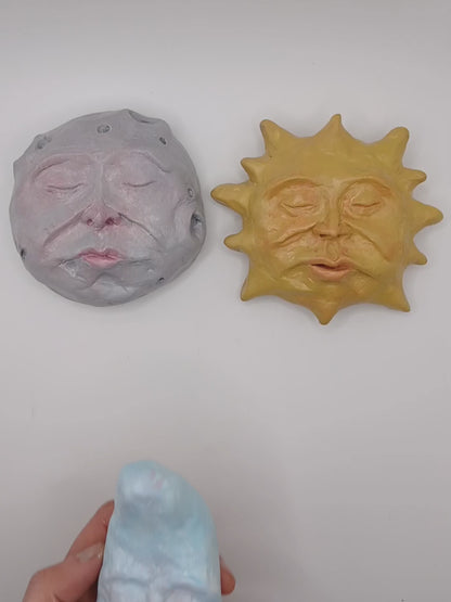 MINI SUN & MOON HANGING WALL SCULPTURES