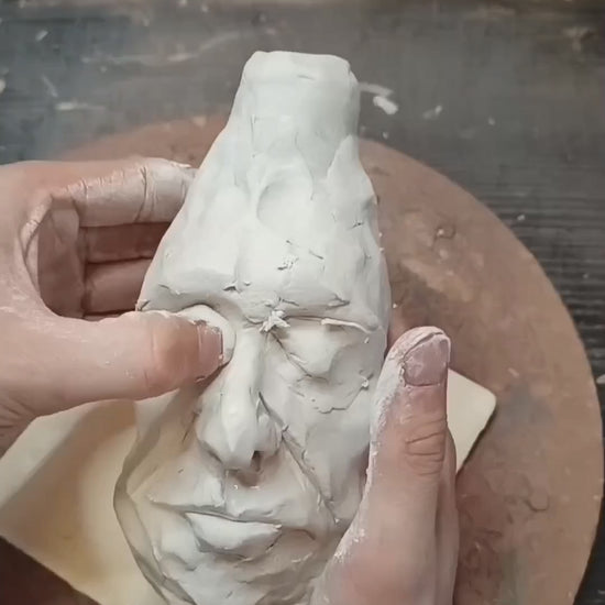 Hand sculpted vase with airdry clay