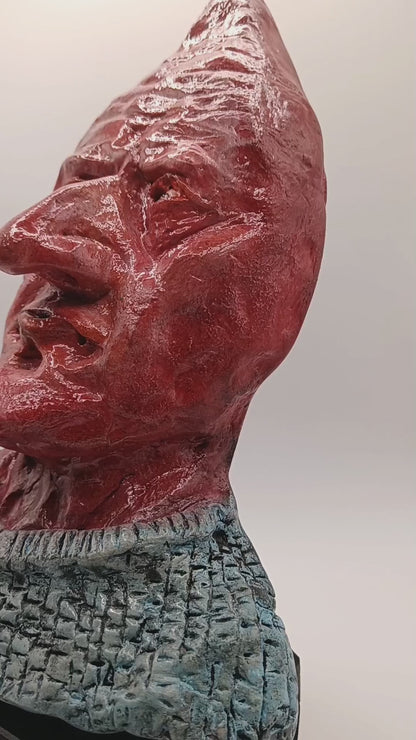 handmade airdry clay alien sculpture, studio video