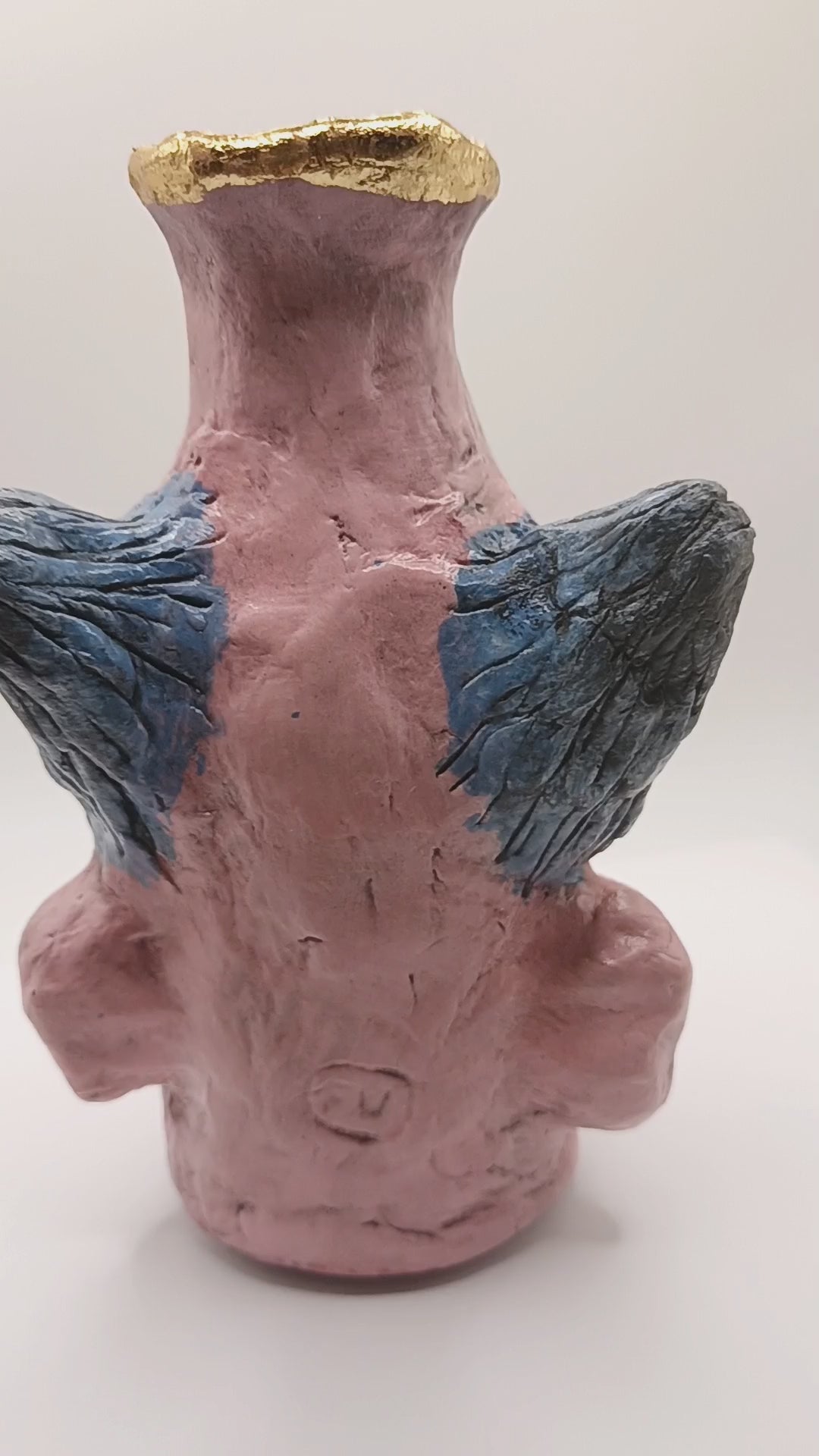  hand sculpted clown vase, 180 degree view video